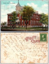 Lincoln School Iola Kansas Postcard