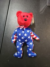 Ty Beanie Baby Patriot the Bear Red Head DOB May 29, 2000 MWMT Free Shipping