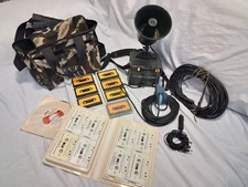 Vtg Johnny Stewart Game Caller Speaker & Tapes Hunting Set UNTESTED Sold As Is.