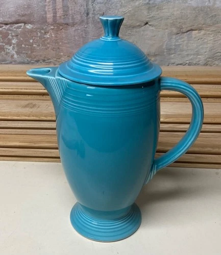 Vintage Homer Laughlin FIESTA 1930's TURQUOISE Large Coffee Pot 10 1/4" Tall