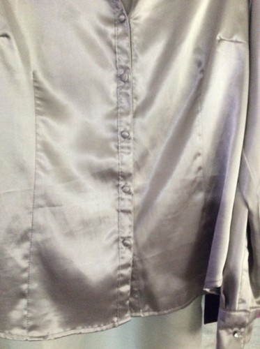 2 camicette donna taglia L XL top raso seta vintage discoteca grigio/viola anni 80 - Foto 5 di 11