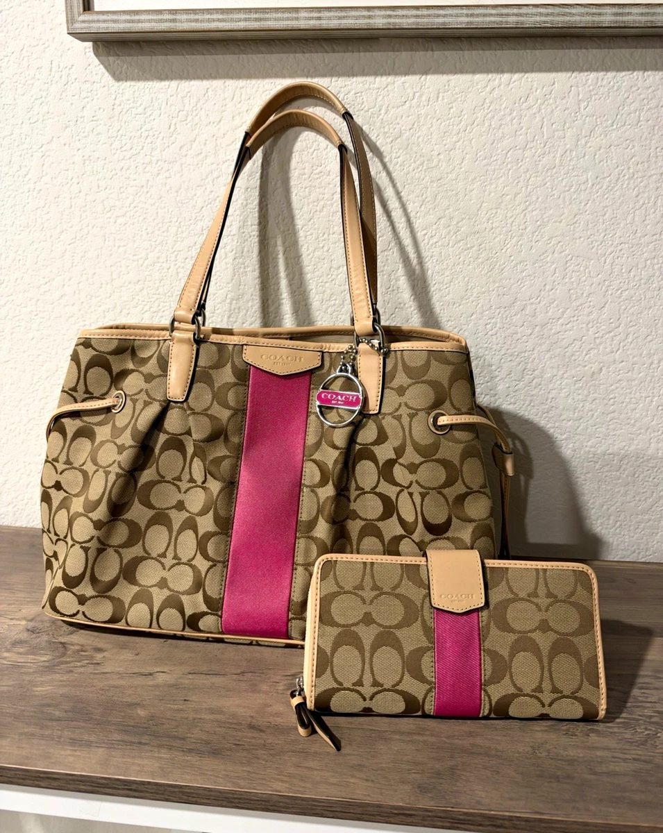 Coach Pink Striped Bags & Handbags for Women for sale | eBay