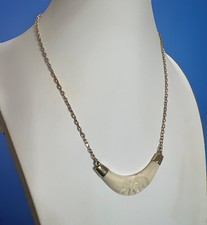 RARE Vintage 10k Yellow Gold Carved Lucky Elephant Link Necklace 17.5