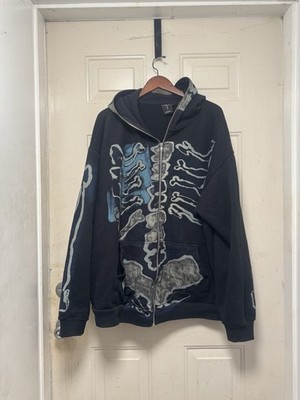 Travis Scott Cactus Jack fragment  Skeleton Full Zip Hoodie XXL- Rare-
