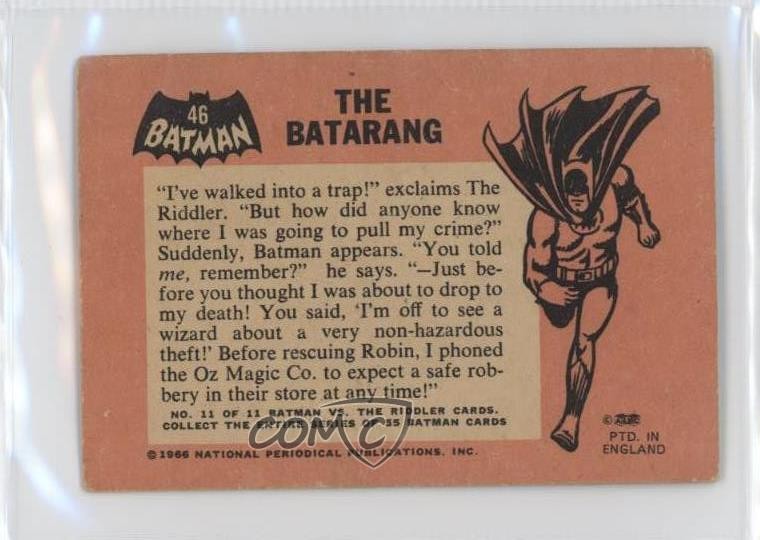 1966 A&BC Batman Black Bat Riddler Batman The Bat-A-Rang #46 04le | eBay