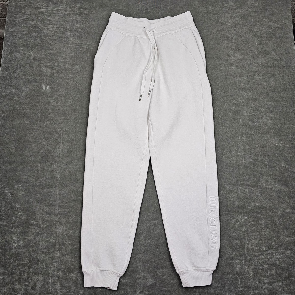 Lululemon Joggers Womens 2 White Sweatpants Embroidered Logo
