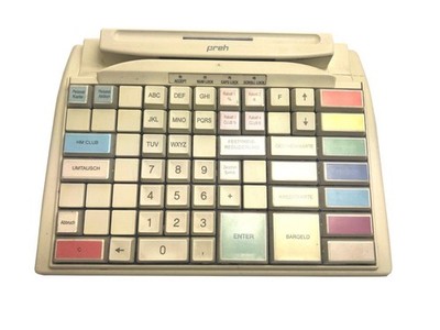 Kassentastatur POS Keyboard Preh Prehkeytec MC 84 WX weiss PS2 mit Kartenleser B