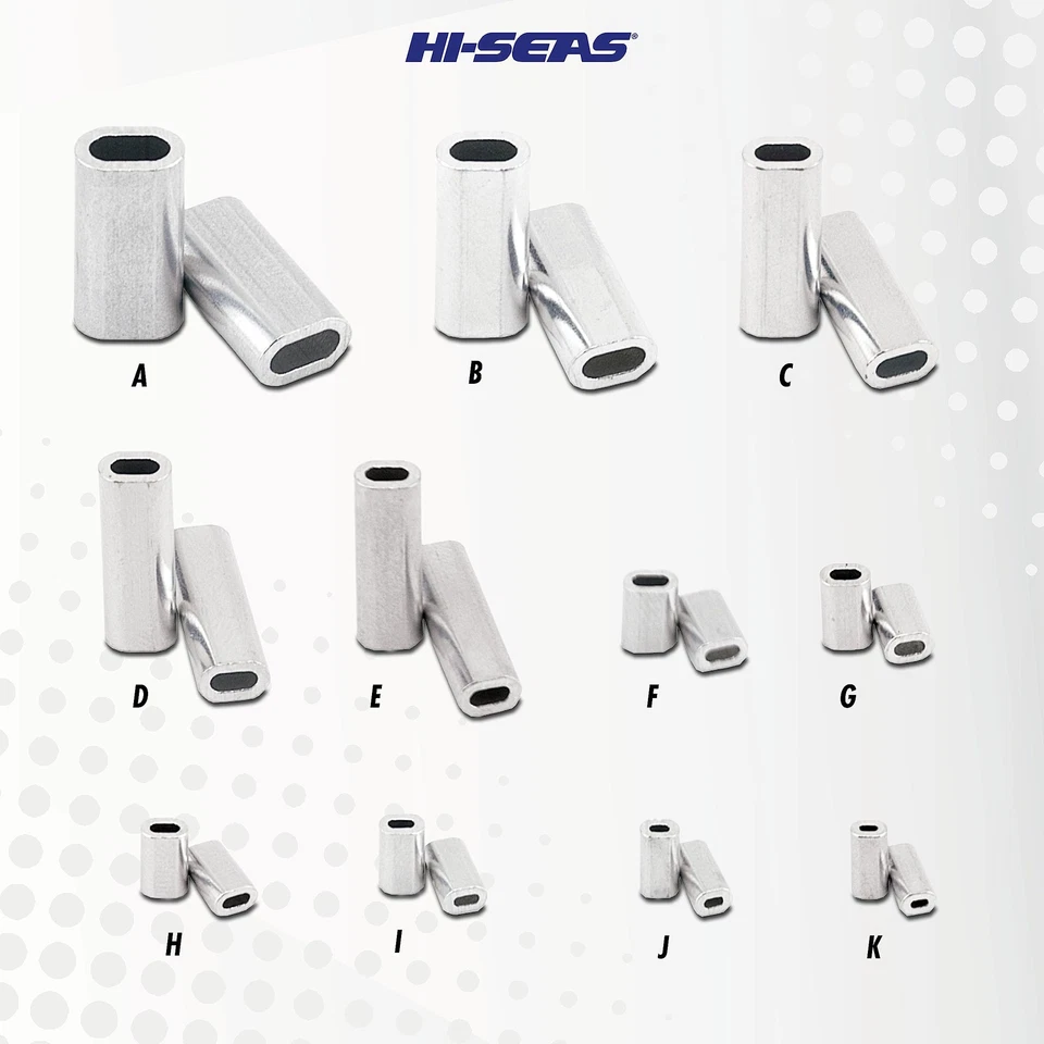 HI SEAS 500 Piezas Mangas de Crimpado de Pesca 28mm Aluminio Resistente a la Corrosión Du... Foto 3 de 4