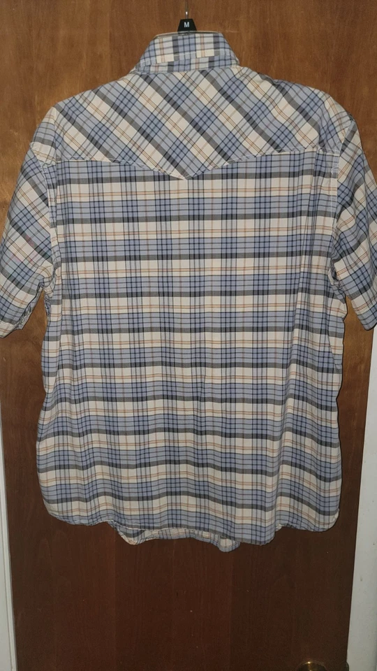 Camisa Lucky Brand California Fit Para Hombre L Madras Cuadros Azul Verde Manga Corta Foto 4 de 4