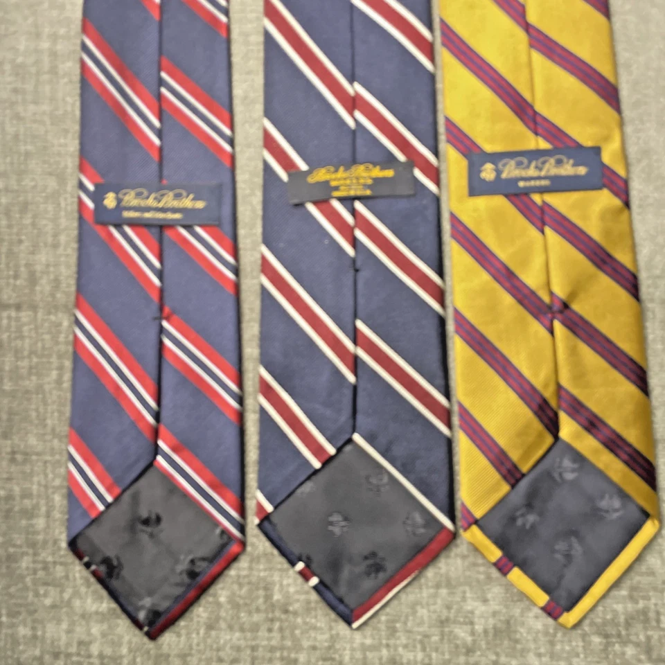 Lote de três (3) gravatas de seda listradas BROOKS BROTHERS Makers (0-1) - Imagem 2 de 4