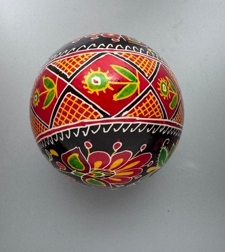 Goose Pysanky, uovo di Pasqua scritto su guscio, tinto resistente alla cera, stile #25J - Foto 4 di 6