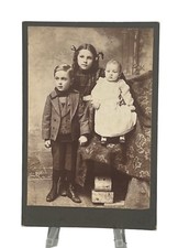 Antique Portrait Cabinet Card Young Siblings