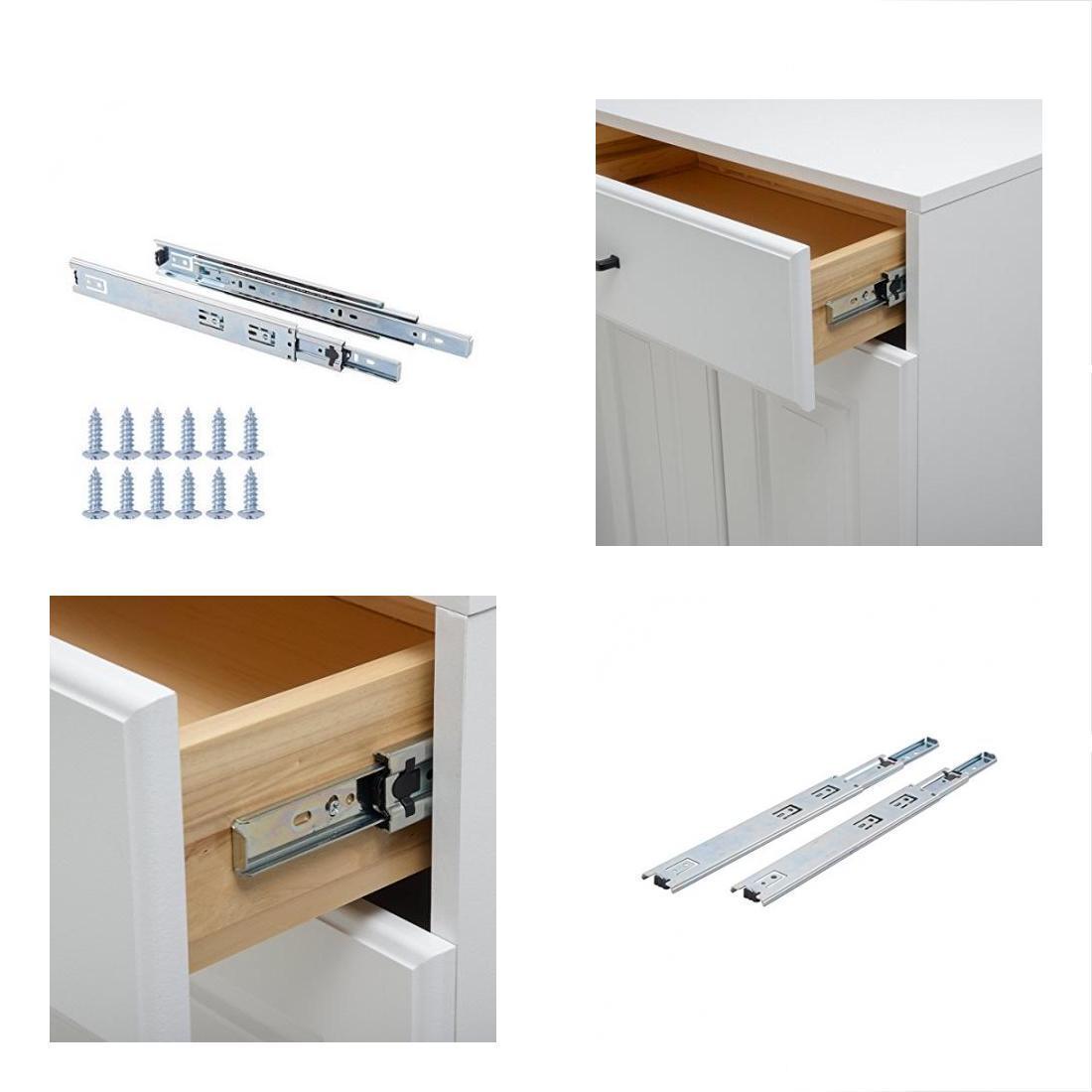 Ball Bearing Drawer Slides 12 Nickel PlatedSteel 1Pair