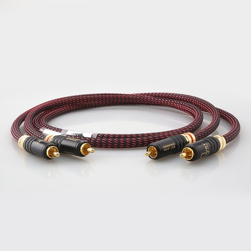 Pair RCA To RCA Male Stereo Cable HiFi Audio Interconnect Cord Gold Plated Plug - Afbeelding 4 van 9