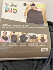 Travel Bug 5-in-1 Infinity Nursing Scarf GREY NEW