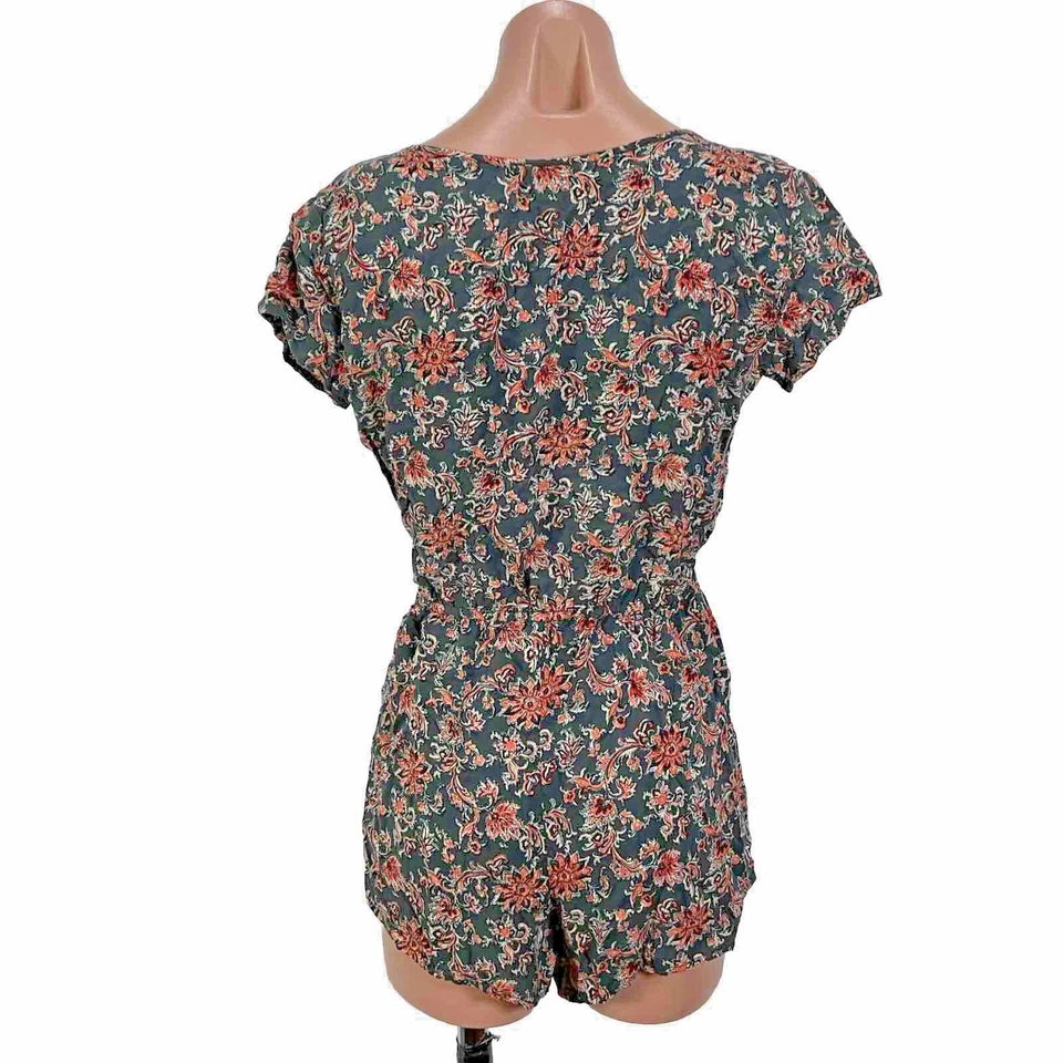 Mamelucos de mujer Abercrombie & Fitch XS azul boho floral manga corta vintage y2k Foto 2 de 4
