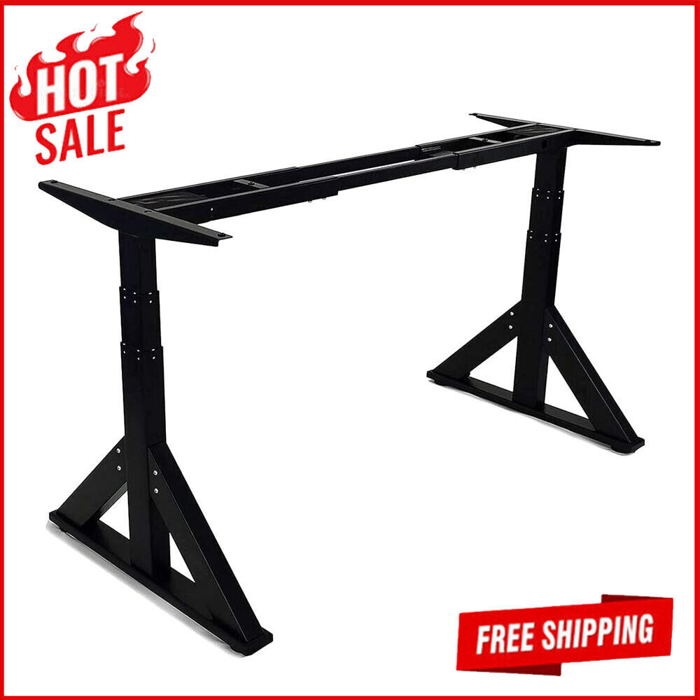 Height Adjustable Electric Standing Desk Frame - Dual Motor All Steel Design-image