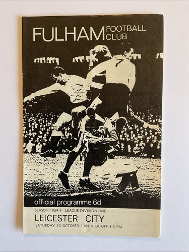 Fulham v Leicester City, 10th October 1964