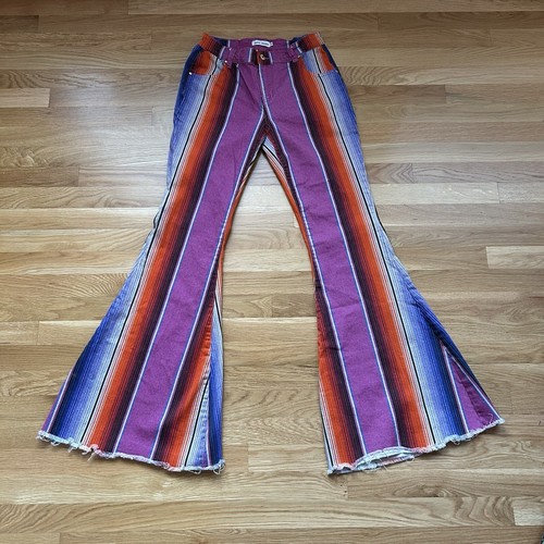 Ranch Dressn Womens Sz 6 OrangeJeans Stretch Super Flare Mid Rise 34 in Inseam
