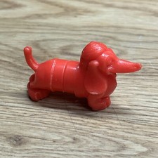 Vintage Childs Oral B Dachshund Dog Toothbrush Cap Red 1957 Oral B