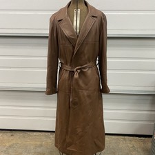 Vintage Long Leather Coat Leathers By New England Usa Medium Brown Sportswear Co