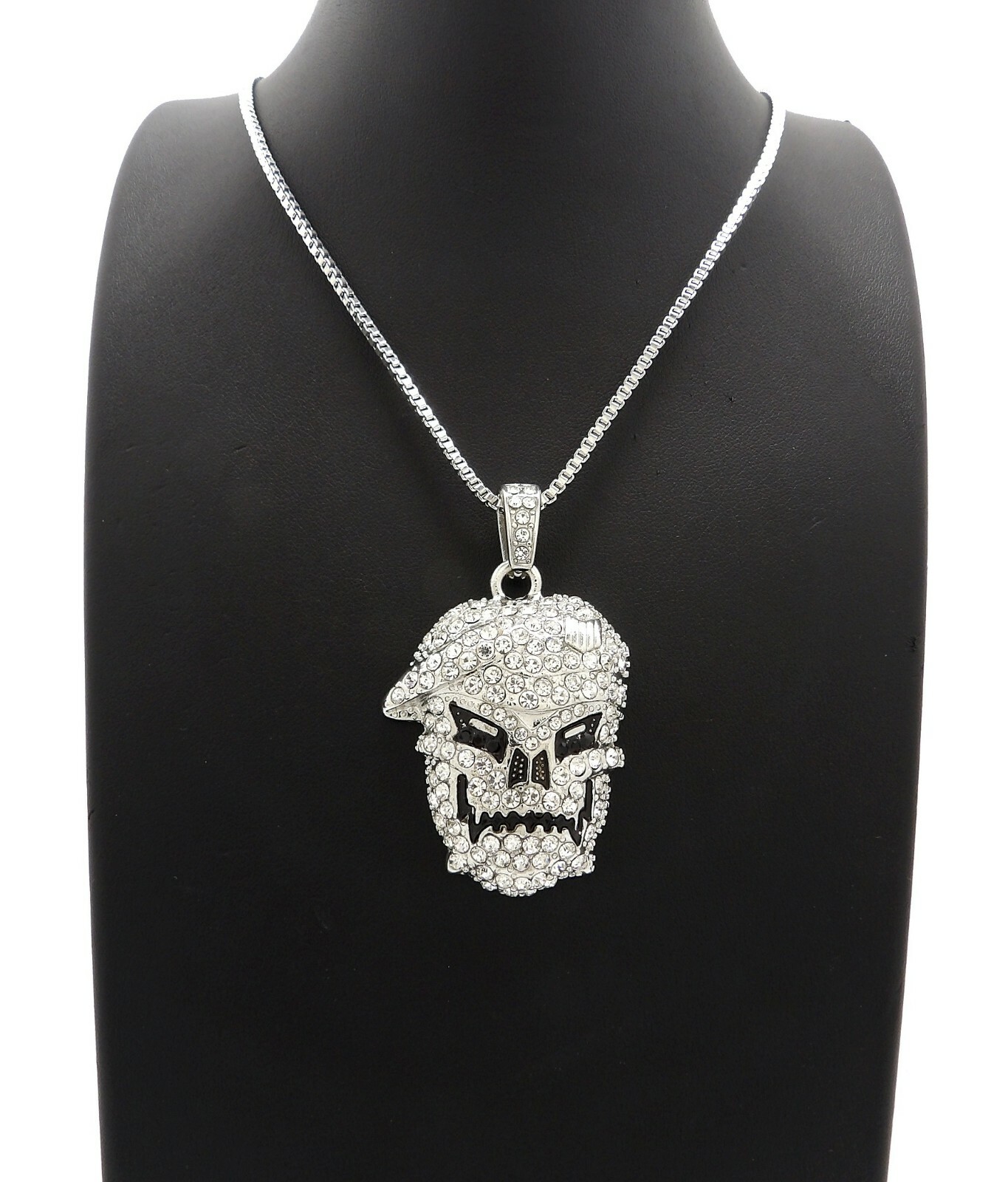 New Call of Duty Skull Pendant 24" Box/Cuban/Rope Chain Necklace XZ336