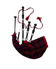 Rosewood Bagpipe Scottish Great Highland Bagpipe Black Finish - Free Bag Book