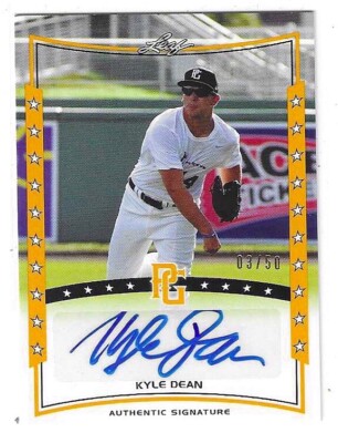 2014 PERFECT GAME NATIONAL SHOWCASE KYLE DEAN GOLD AUTO #A-KDI 03/50