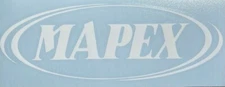 MAPEX drums drumhead logo,, die cut decal, sticker, WHITE 9 INCHES 