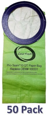 Replacement Proteam 100331 Vacuum Bag For 10 Quart Backpack Vacuums - 50 / Pack