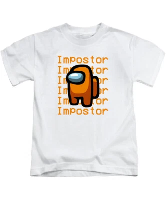 LEISUREWEAR ONLINE Impostor Among Us Kinder T-Shirt Tee Oberteil (Orange Print) Gaming Gamer