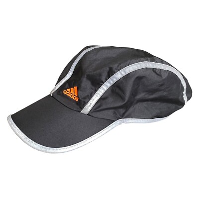 Vintage Adidas Equipment Cap Schnallenverschluss schwarz reflektierend Radfahren One Size