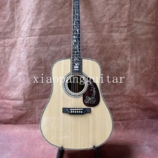 41 Inch Solid Spruce Acoustic Guitar Abalone Flower Shell Inlays Usa Warehouse