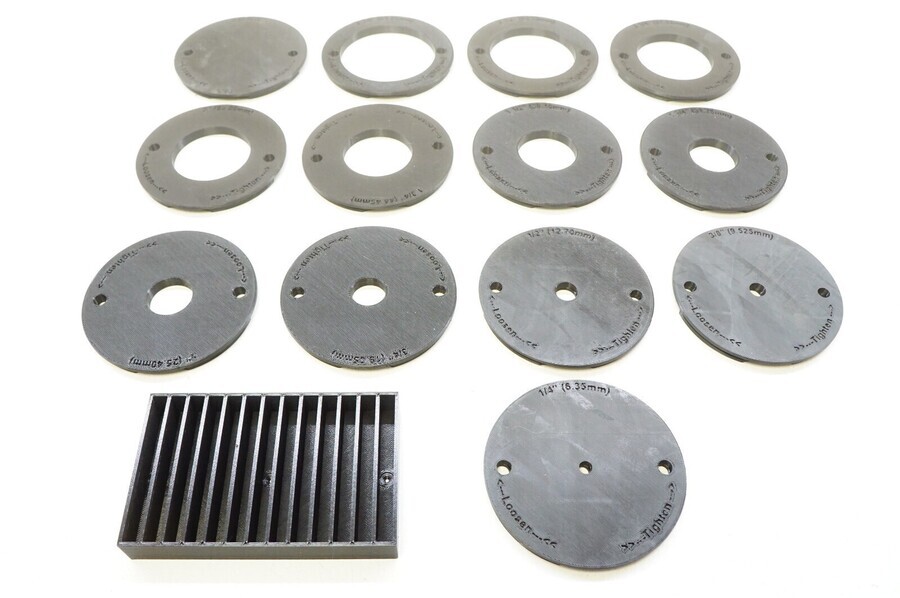 Jessem Router Plate Set 13pc Insert Ring Set with Caddy for JessEm Rout-R-Lift II (02310 ...