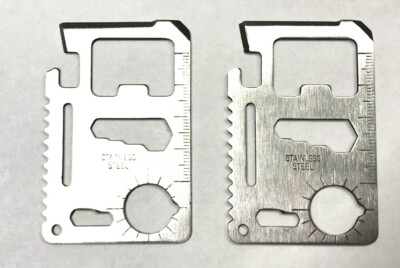 Carte multifonction de survie - 11 outils essentiels, ultra compacte et légère, idéale pour