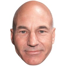 Patrick Stewart 90s Celebrity Mask, Flat Card Face, Fancy Dress Mask