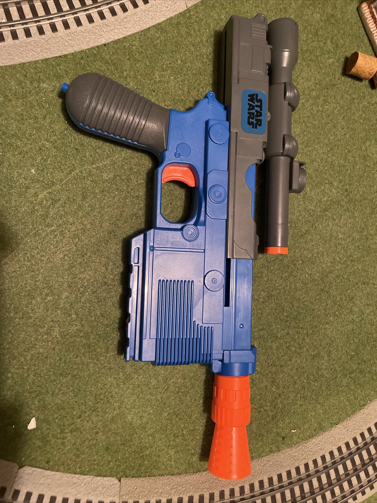 2015 Nerf Star Wars Han Solo Blaster Gun Blue Hasbro The Force Awakens & Darts