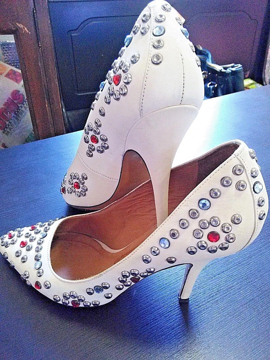 ISABEL MARANT High Heels Pumps Studded Studs Leather Shoes Ivory