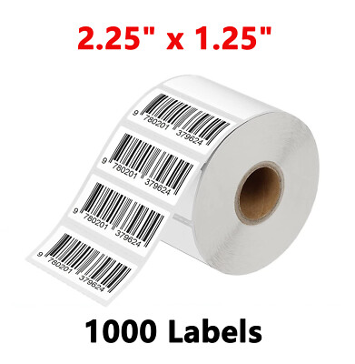 1000 Labels 2.25'' x 1.25'' Direct Thermal Shipping Label for Zebra LP2824 TLP2824