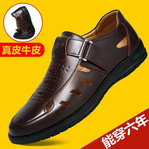 Herren Sandalen Sommer Hohl Atmungsaktiv Freizeitschuhe Slipper Flach Männerschuhe - Bild 3 von 14