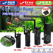 ECO 4 in 1 Fish Tank Aquarium Submersible Water Power Filter Pump 200-1000L/H AU