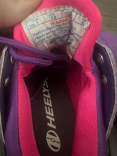 Heelys roller shoes Girls Youth size 1 usa 13 uk as new pink purple - Picture 5 of 7