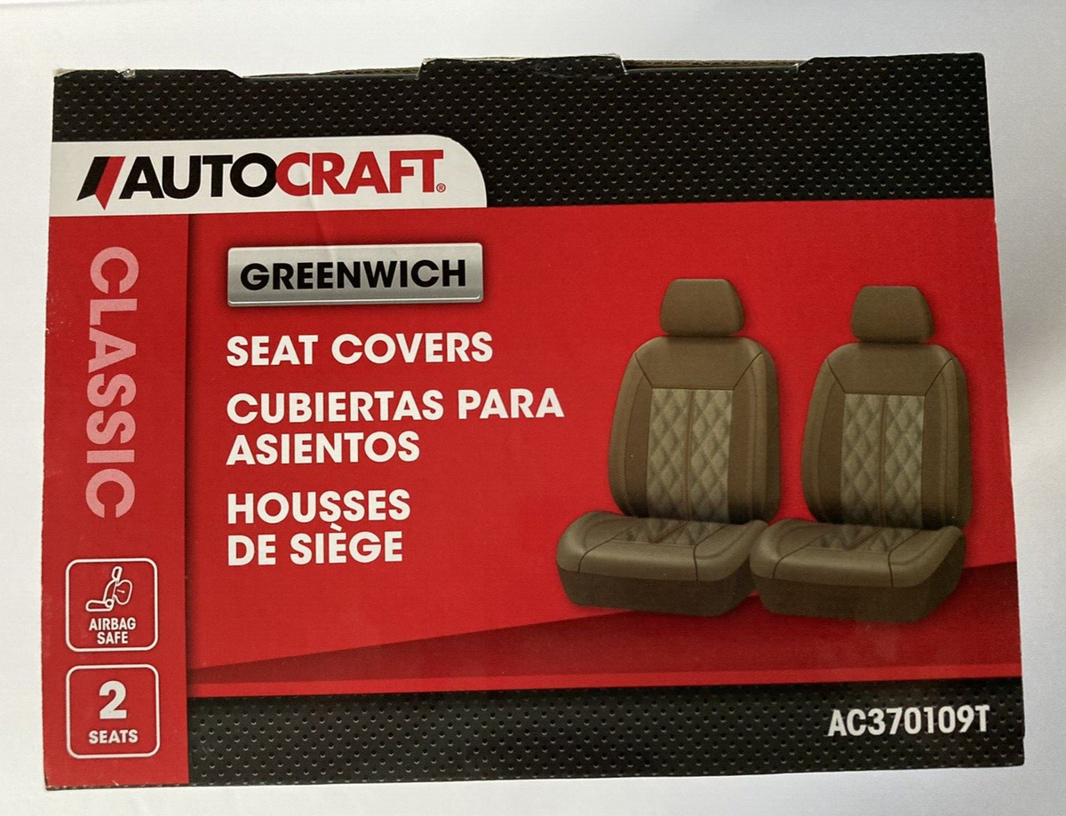 AUTOCRAFT Greenwich Bucket Seat Cover Universal Pk Tan Faux