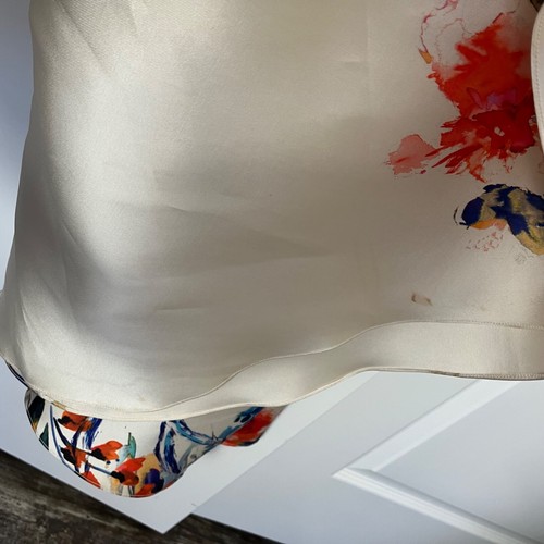 Carmen Marc Valvo Floral Full Length Cocktail Dress Orange 6 Sleeveless - Picture 7 of 13