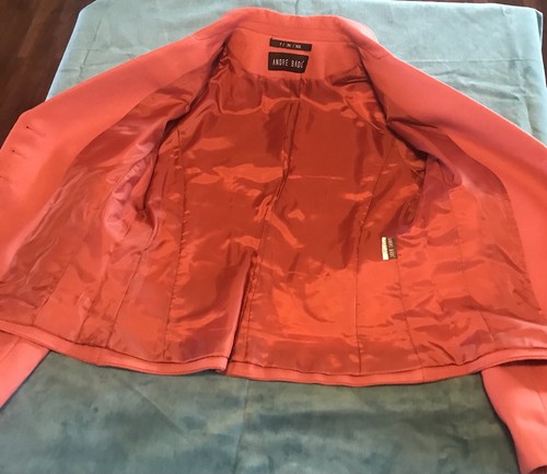 VINTAGE SUIT Salmon Pink Jacket Suit XS Size 7 New Without Tags Wood - 第 5/9 張圖片