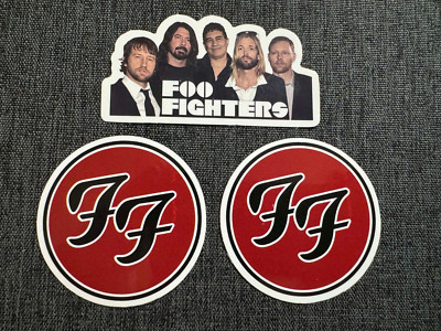 Lot (3) FOO FIGHTERS 1 1/2'' to 3'' Band Logo STICKERS Dave Grohl FAST! FREE!