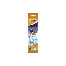 BIC - Stylo-bille Cristal Soft 0.4 mm couleurs assortis x5, medium P3