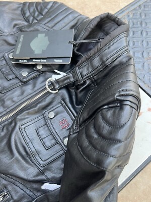 Harley-Davidson Womens Black Label Coated Denim Motorcycle Jacket