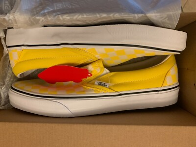Vans Checkerboard Slip-On Sneakers in Yellow and White s-l1200.jpg main image 3