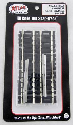 HO Scale Code 100 Nickel Silver Rail Straight Snap-Track Assortment - Atlas #847